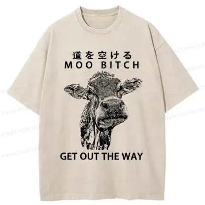 Tokyo-Tiger Funny Cow Washed T-Shirt
