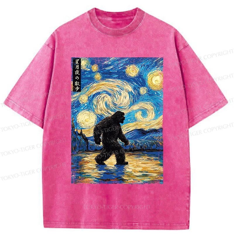 Tokyo-Tiger Bigfoot Under The Stars Washed T-Shirt