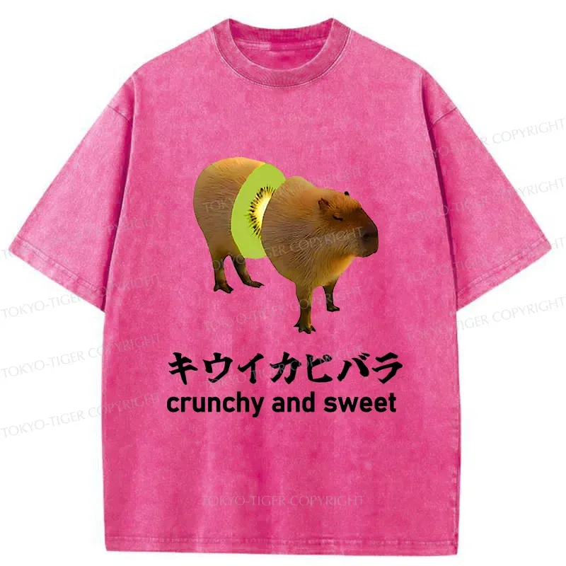 Tokyo-Tiger Kiwi Capybara Washed T-Shirt
