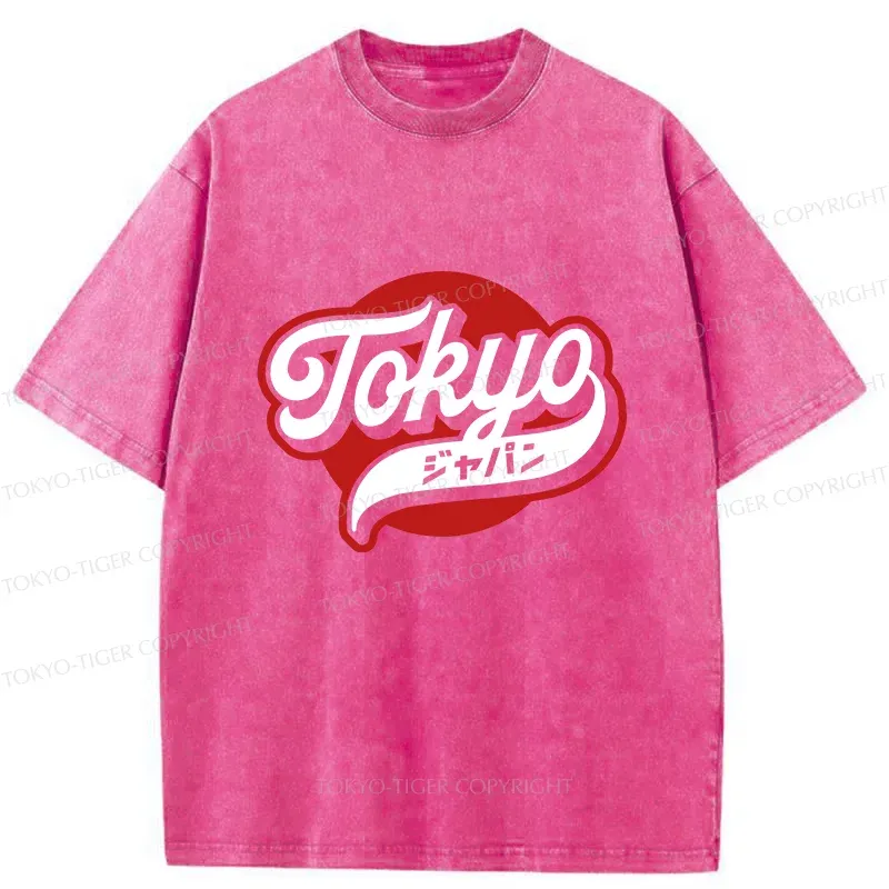 Tokyo-Tiger Tokyo Word Art Washed T-Shirt