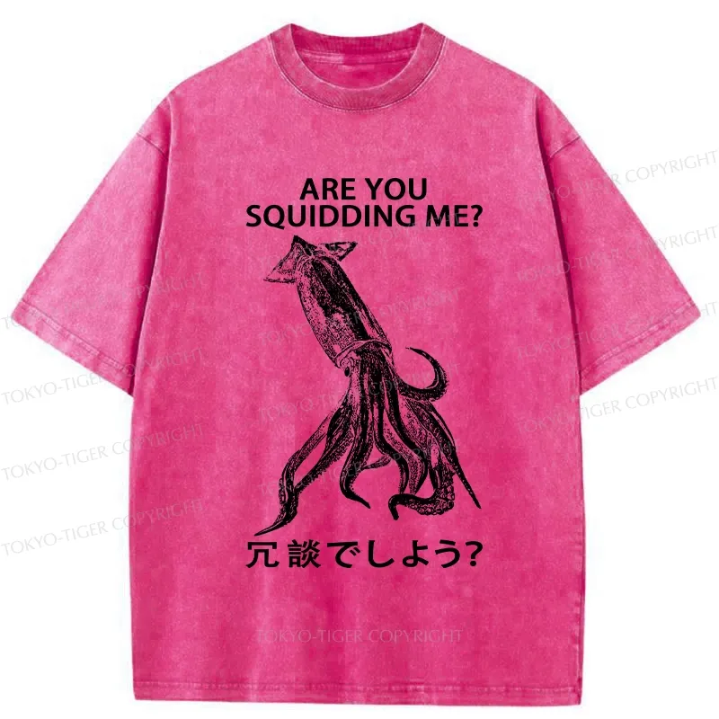 Tokyo-Tiger Are You Squidding Me? Washed T-Shirt