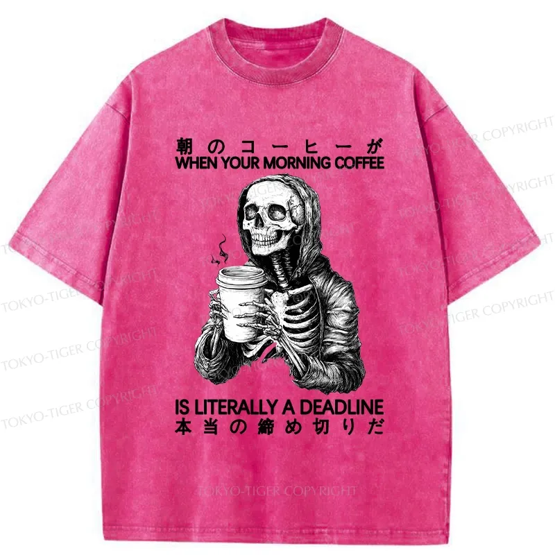 Tokyo-Tiger Workers Rely On Coffee To Survive Washed T-Shirt