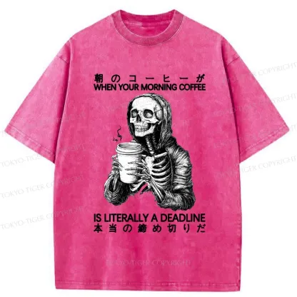 Tokyo-Tiger Workers Rely On Coffee To Survive Washed T-Shirt