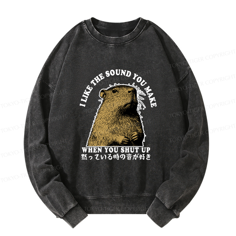 Tokyo-Tiger I Like The Sound Of Silence Washed Sweatshirt