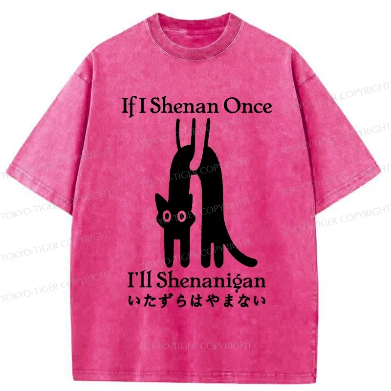 Tokyo-Tiger If I Shenan Once I'll Shenanigan Washed T-Shirt