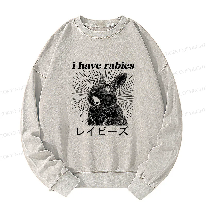 Tokyo-Tiger Funny Rabbit Washed Sweatshirt