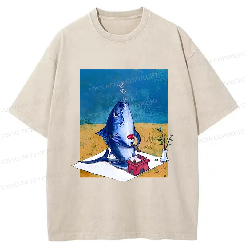 Tokyo-Tiger Tuna Filleting Washed T-Shirt