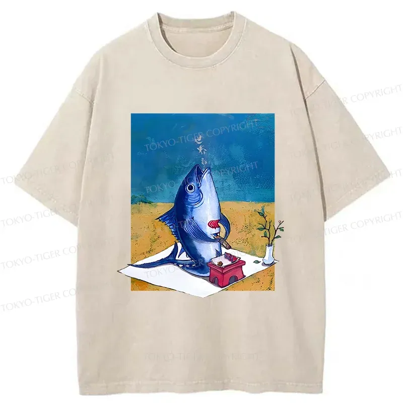 Tokyo-Tiger Tuna Filleting Washed T-Shirt