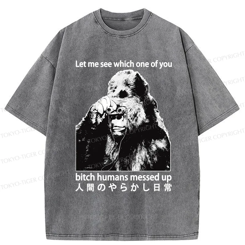Tokyo-Tiger Human Mistakes In Daily Life Washed T-Shirt