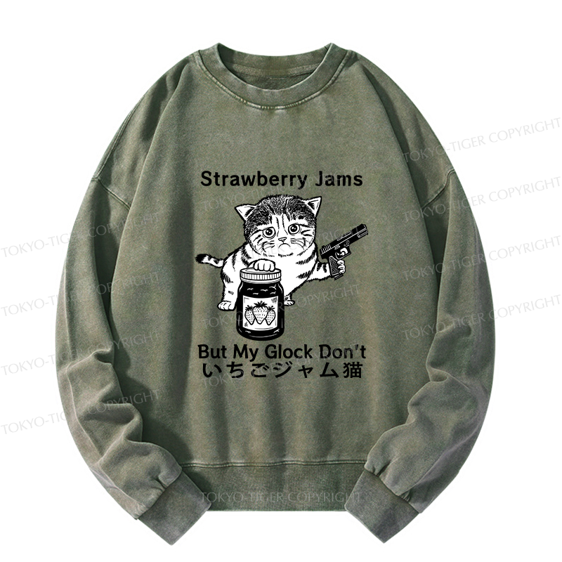 Tokyo-Tiger Strawberry Jam Cat Washed Sweatshirt