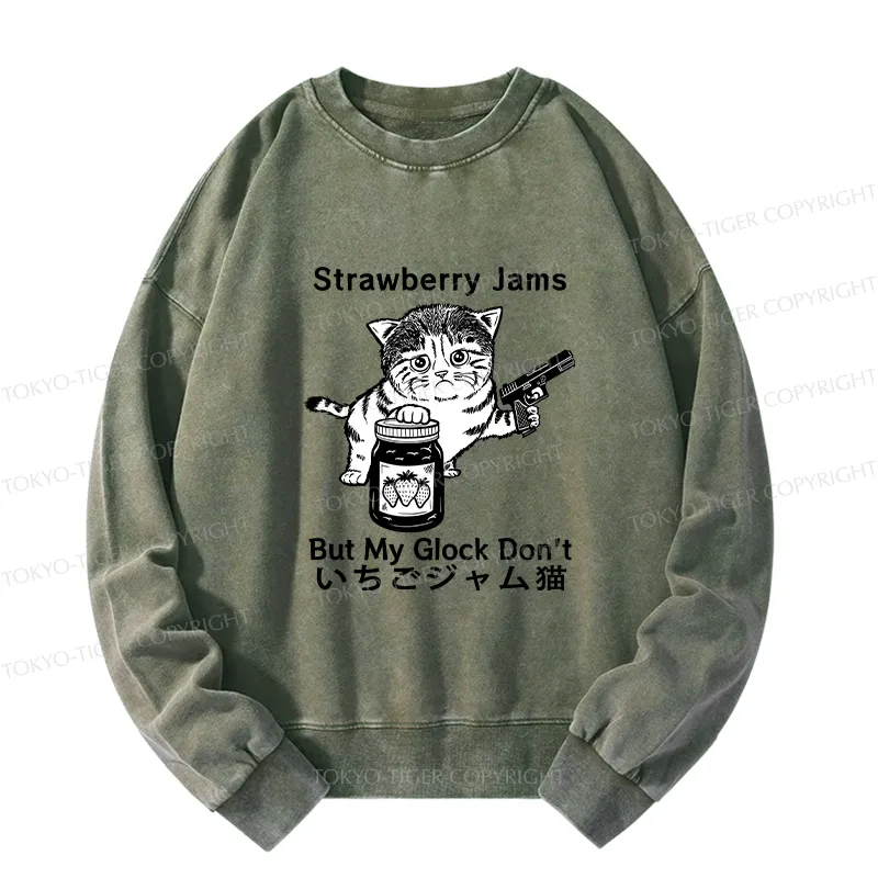 Tokyo-Tiger Strawberry Jam Cat Washed Sweatshirt