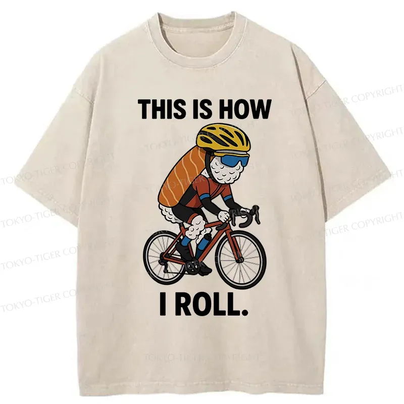 Tokyo-Tiger Rice Ball Cyclist Washed T-Shirt