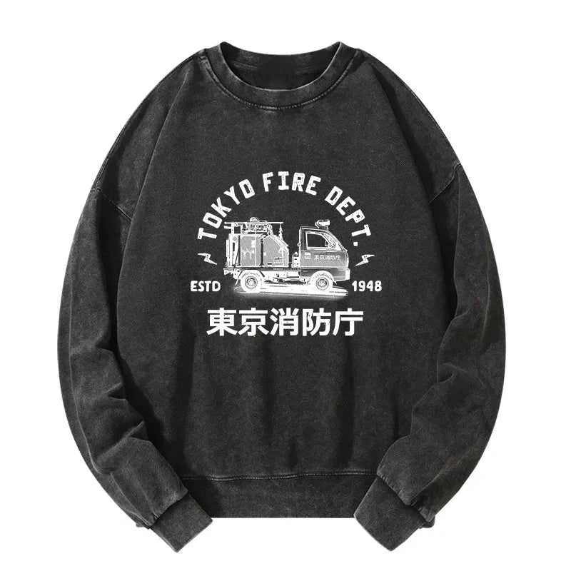 Tokyo-Tiger Tokyo Fire Dept Washed Sweatshirt