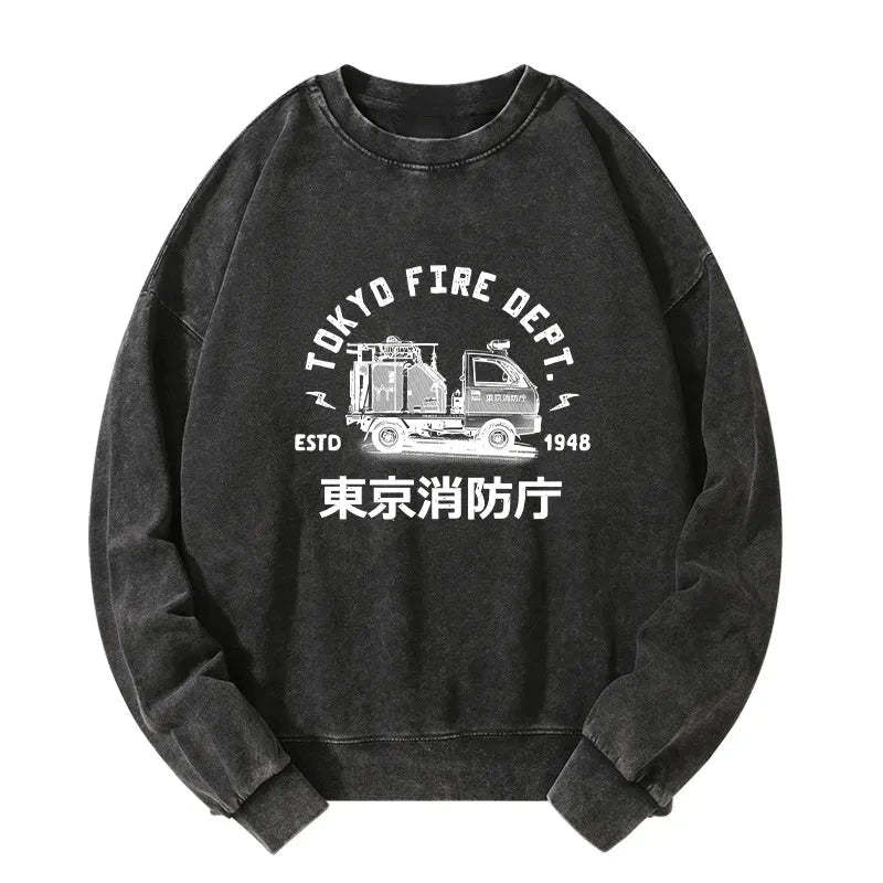 Tokyo-Tiger Tokyo Fire Dept Washed Sweatshirt