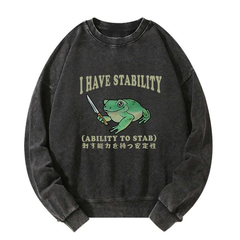 Tokyo-Tiger Mentally Stable Assassin Frog Washed Sweatshirt