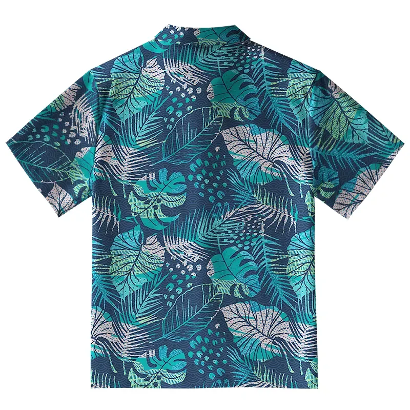 Tokyo-Tiger Intense Jungle Leaf Button-up Shirt