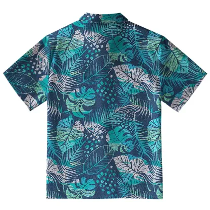 Tokyo-Tiger Intense Jungle Leaf Button-up Shirt