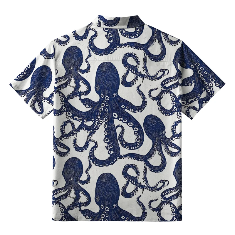 Tokyo-Tiger Ocean Octopus Button-up Shirt