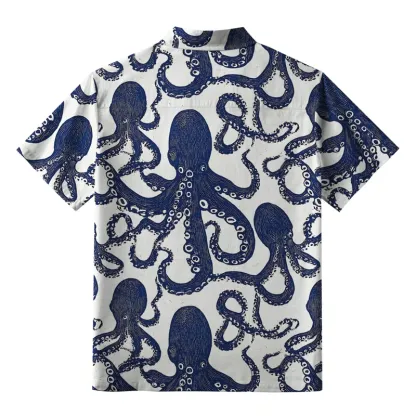 Tokyo-Tiger Ocean Octopus Button-up Shirt