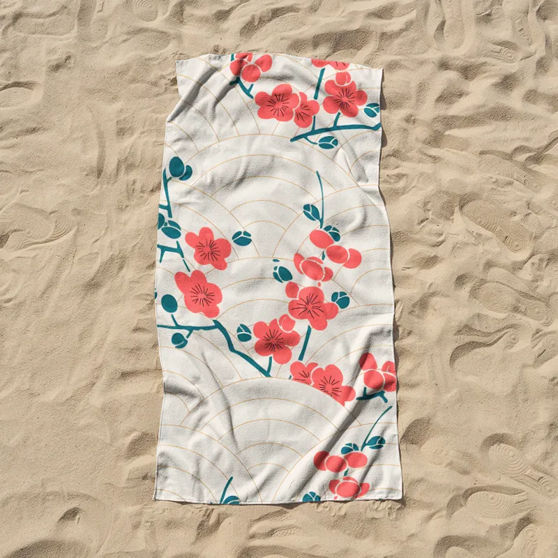 Tokyo-Tiger Blossom Wave Beach Towel Sale