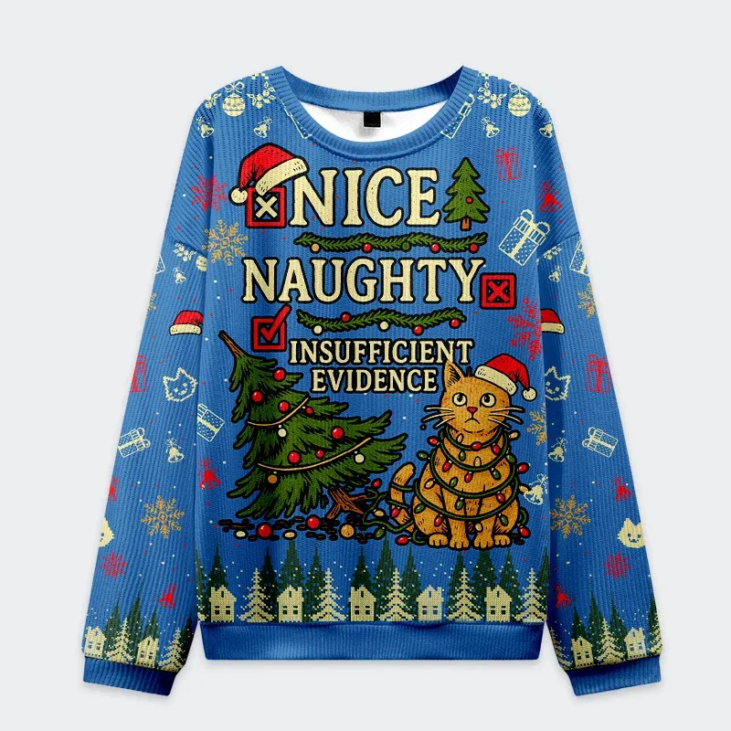 Tokyo-Tiger Naughty Cat Christmas Ugly Sweatshirt