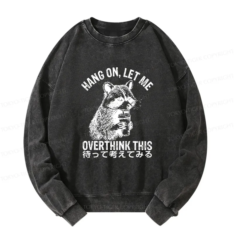 Tokyo-Tiger Overthink Raccoon Washed Sweatshirt