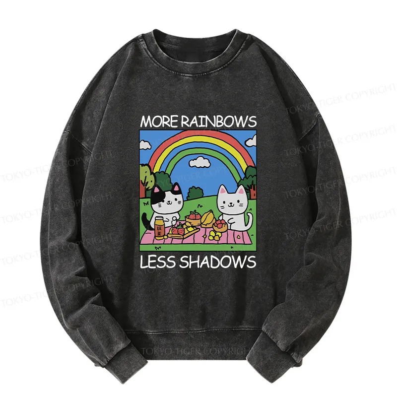 Tokyo-Tiger More Rainbows Less Shadows Washed Sweatshirt