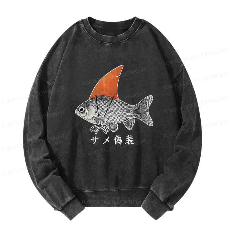 Tokyo-Tiger Fish Disguise Washed Sweatshirt