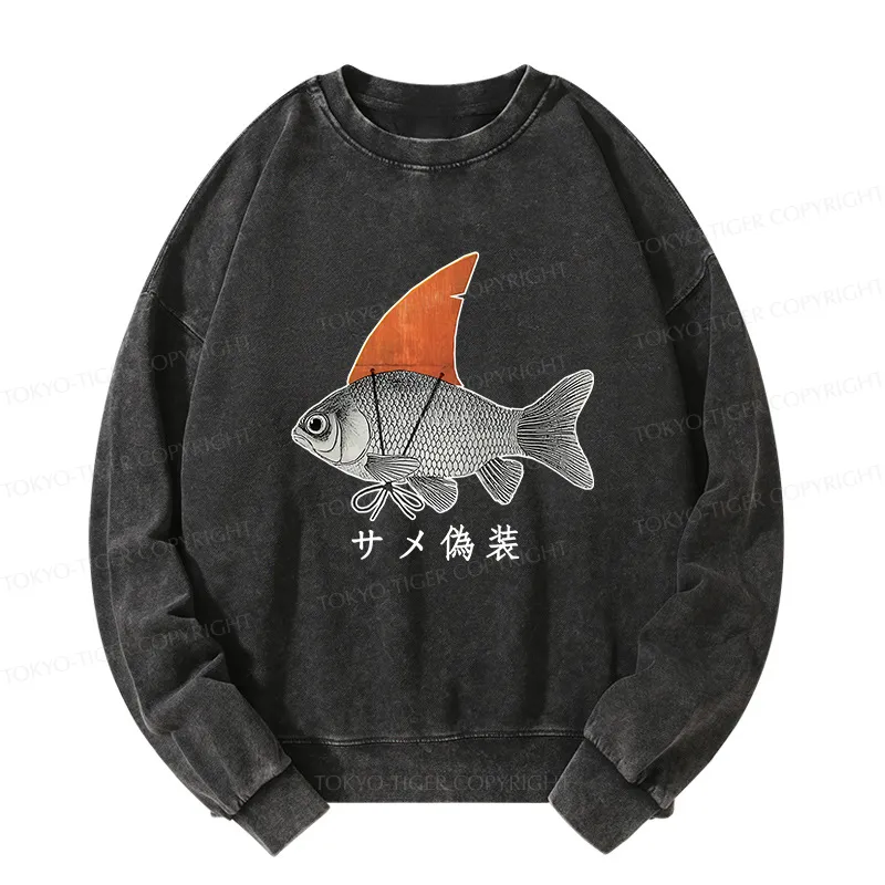 Tokyo-Tiger Fish Disguise Washed Sweatshirt