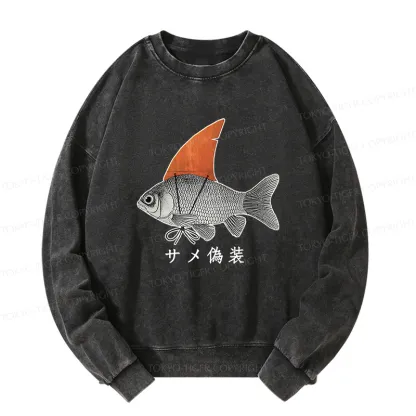 Tokyo-Tiger Fish Disguise Washed Sweatshirt