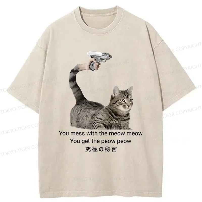 Tokyo-Tiger Cat's Secret Weapon Washed T-Shirt