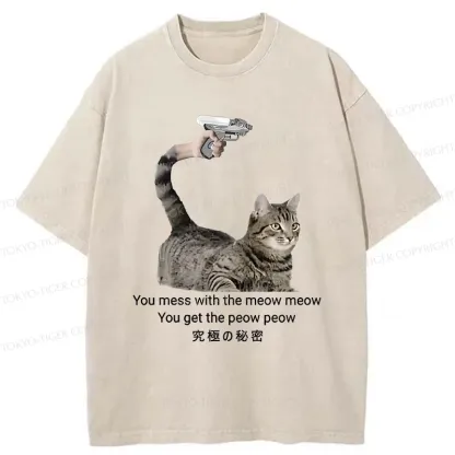 Tokyo-Tiger Cat's Secret Weapon Washed T-Shirt