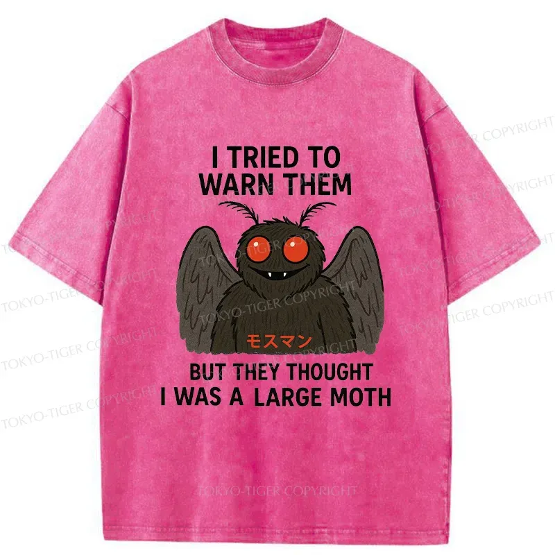 Tokyo-Tiger Funny Mothman Washed T-Shirt