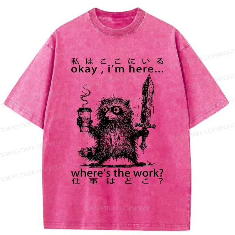 Tokyo-Tiger Raccoon Ready To Work Washed T-Shirt