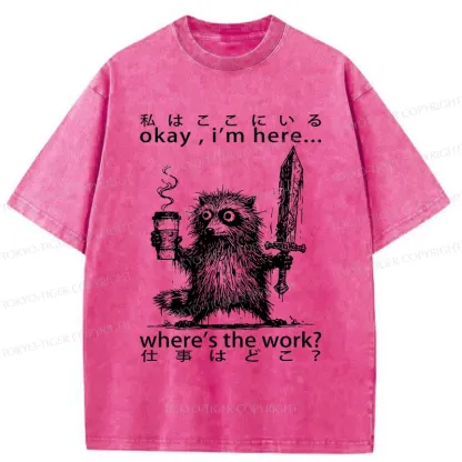 Tokyo-Tiger Raccoon Ready To Work Washed T-Shirt