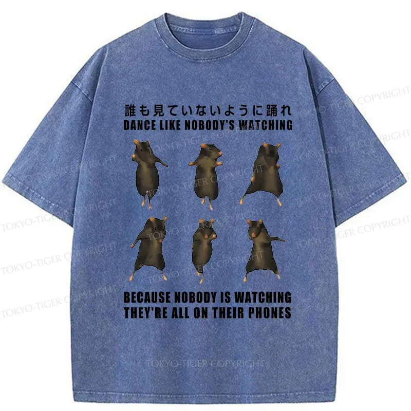 Tokyo-Tiger Mouse Entertaining Himself Washed T-Shirt