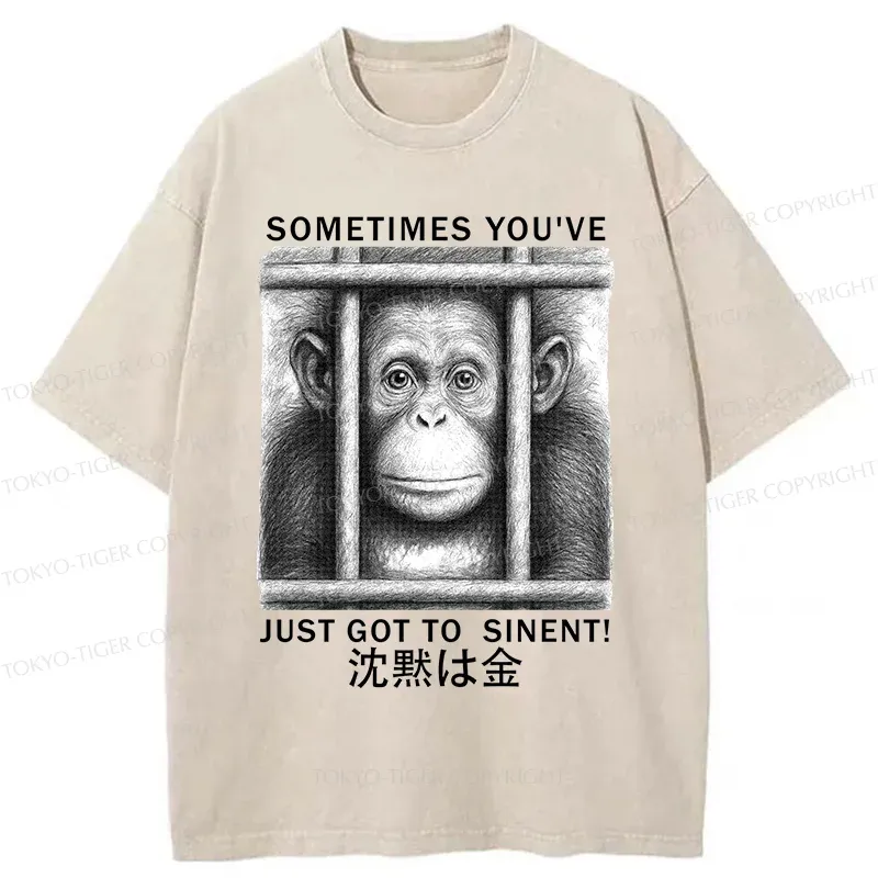 Tokyo-Tiger Silent Gorilla Washed T-Shirt