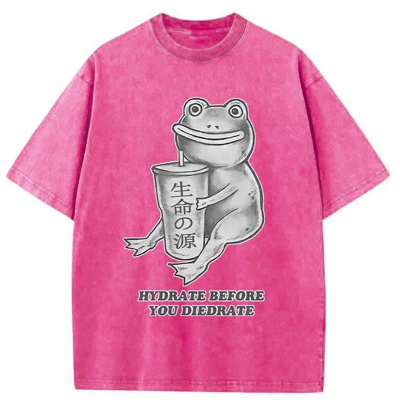 Tokyo-Tiger Hydrate Before You Diedrate Washed T-Shirt