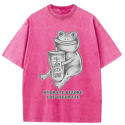 Tokyo-Tiger Hydrate Before You Diedrate Washed T-Shirt