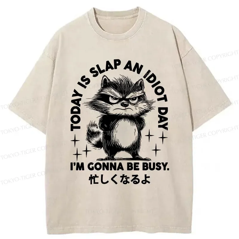 Tokyo-Tiger Busy Raccoon Washed T-Shirt