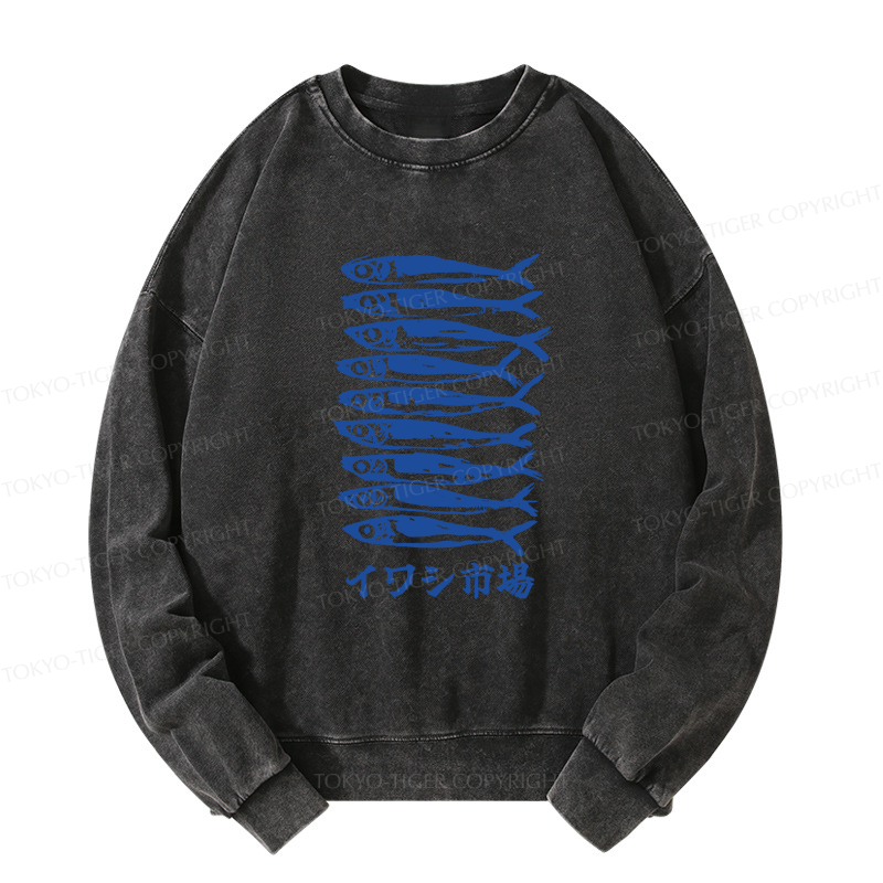 Tokyo-Tiger Sardine Market Washed Sweatshirt