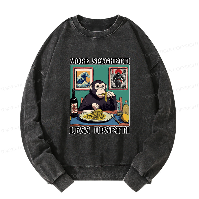 Tokyo-Tiger More Spaghetti Less Upset Bigfoot Washed Sweatshirt