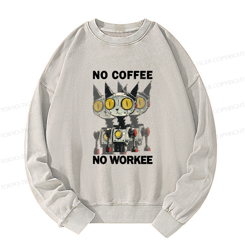 Tokyo-Tiger No Coffee No Workee Washed Sweatshirt