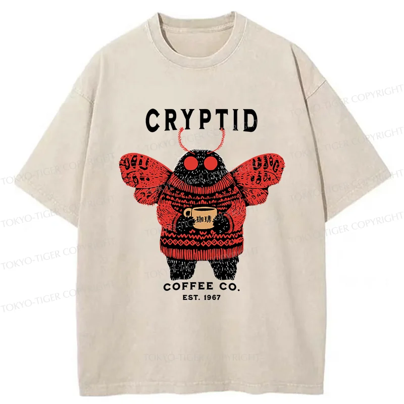 Tokyo-Tiger Mothman Coffee Washed T-Shirt