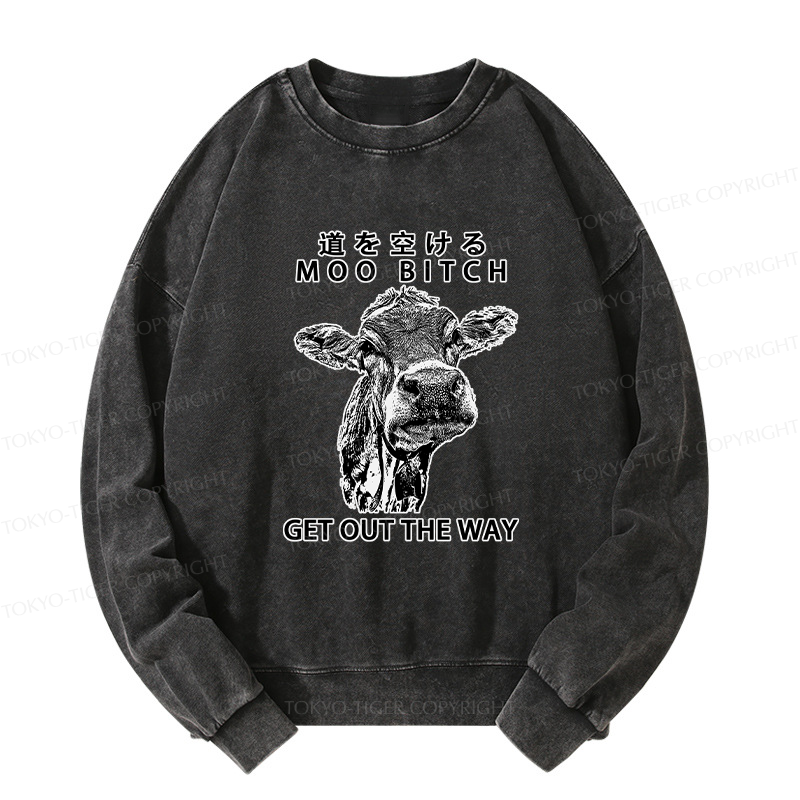 Tokyo-Tiger Funny Cow Washed Sweatshirt