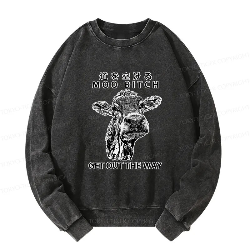 Tokyo-Tiger Funny Cow Washed Sweatshirt