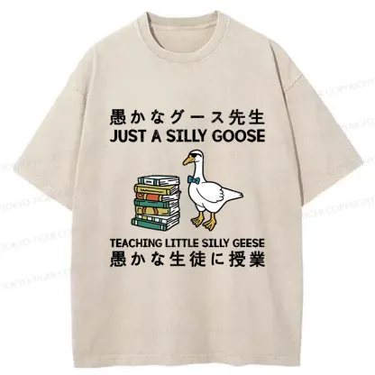 Tokyo-Tiger Stupid Goose Professor Washed T-Shirt