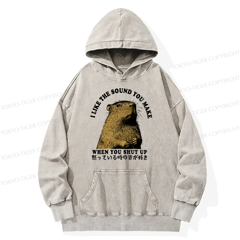Tokyo-Tiger I Like The Sound Of Silence Washed Hoodie