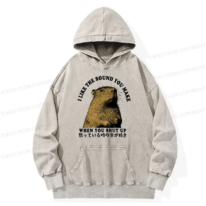 Tokyo-Tiger I Like The Sound Of Silence Washed Hoodie
