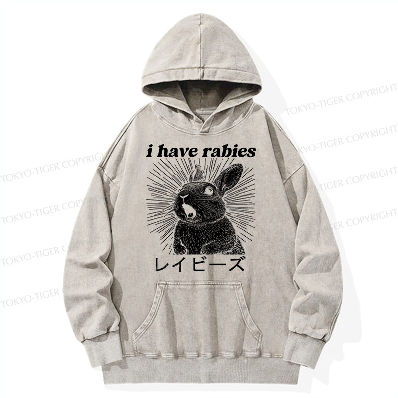 Tokyo-Tiger Funny Rabbit Washed Hoodie